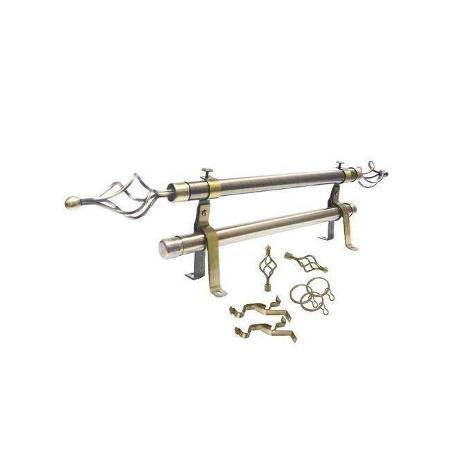Double Adjustable Curtain Rod-BROWN